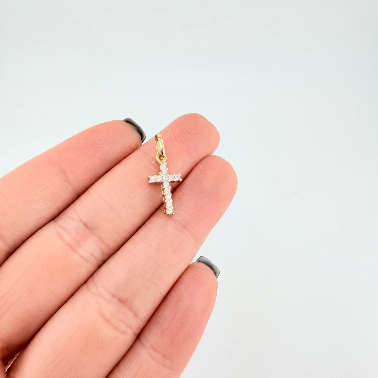 Dije Cruz Tupida 0.65g / 3/4 in Oro Amarillo 18K