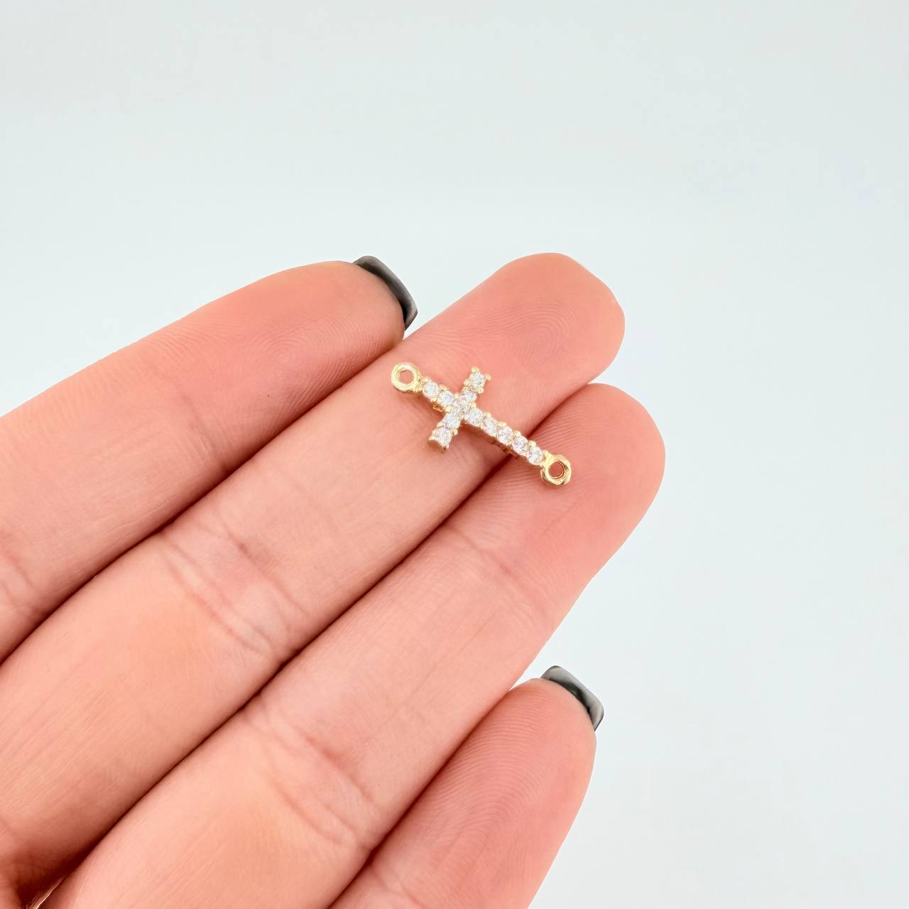 Herraje Cruz Tupida 0.6g / 3/4 in Oro Amarillo 18K