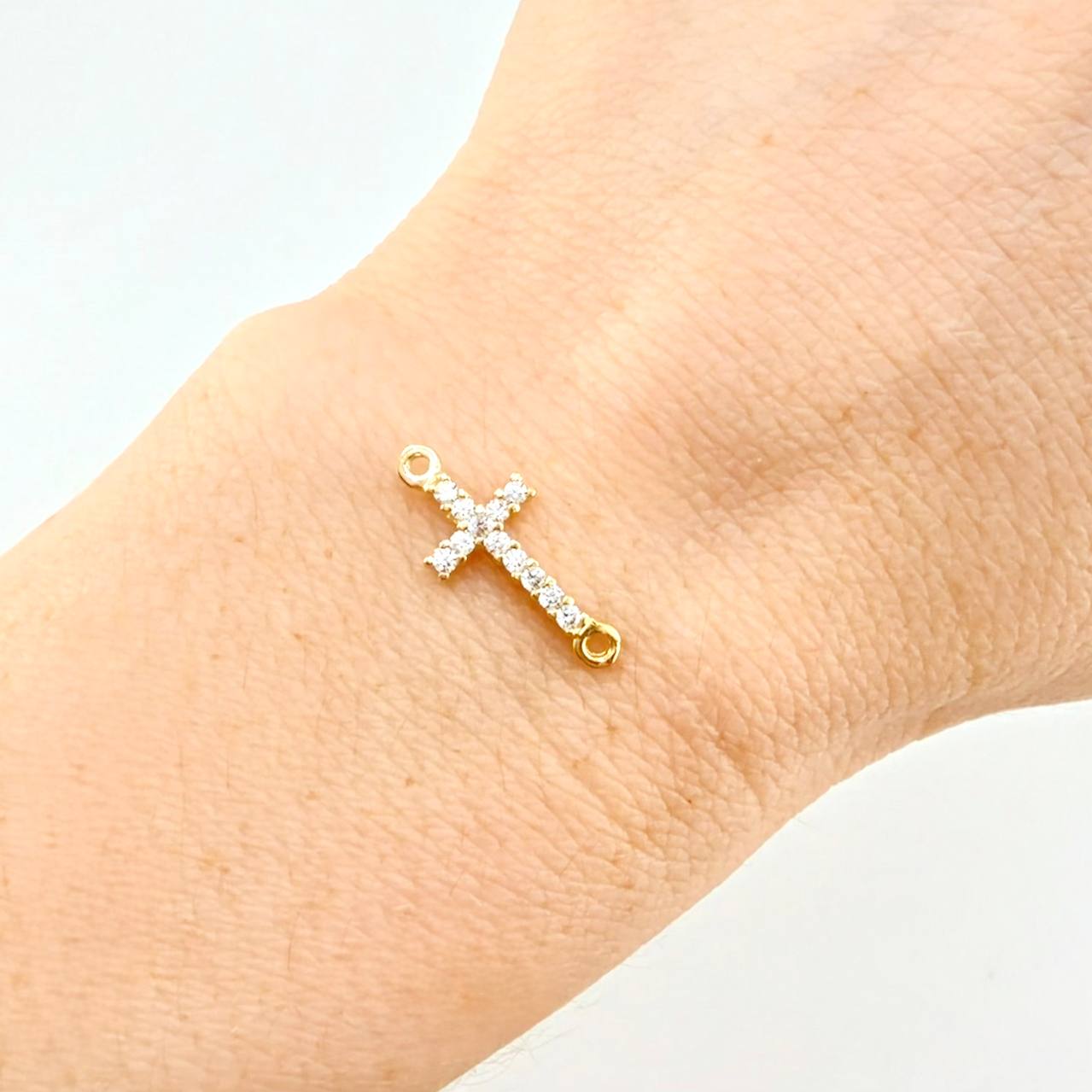 Herraje Cruz Tupida 0.6g / 3/4 in Oro Amarillo 18K