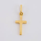 Dije Cruz Lisa 0.8g / 3/4 in Oro Amarillo 18K