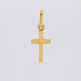 Dije Cruz Lisa 0.8g / 3/4 in Oro Amarillo 18K