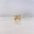 Ribbon Ring 3.85gr / T6 1/4 / White Zircons 18K Yellow Gold #