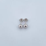 Stud Earrings Bead 0.6gr / 5mm Polished 18K White Gold &