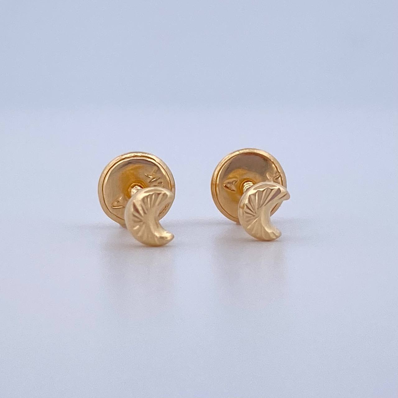 Stud Earrings Moon 0.45gr / 18K Gold $