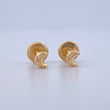 Stud Earrings Moon 0.45gr / 18K Gold $