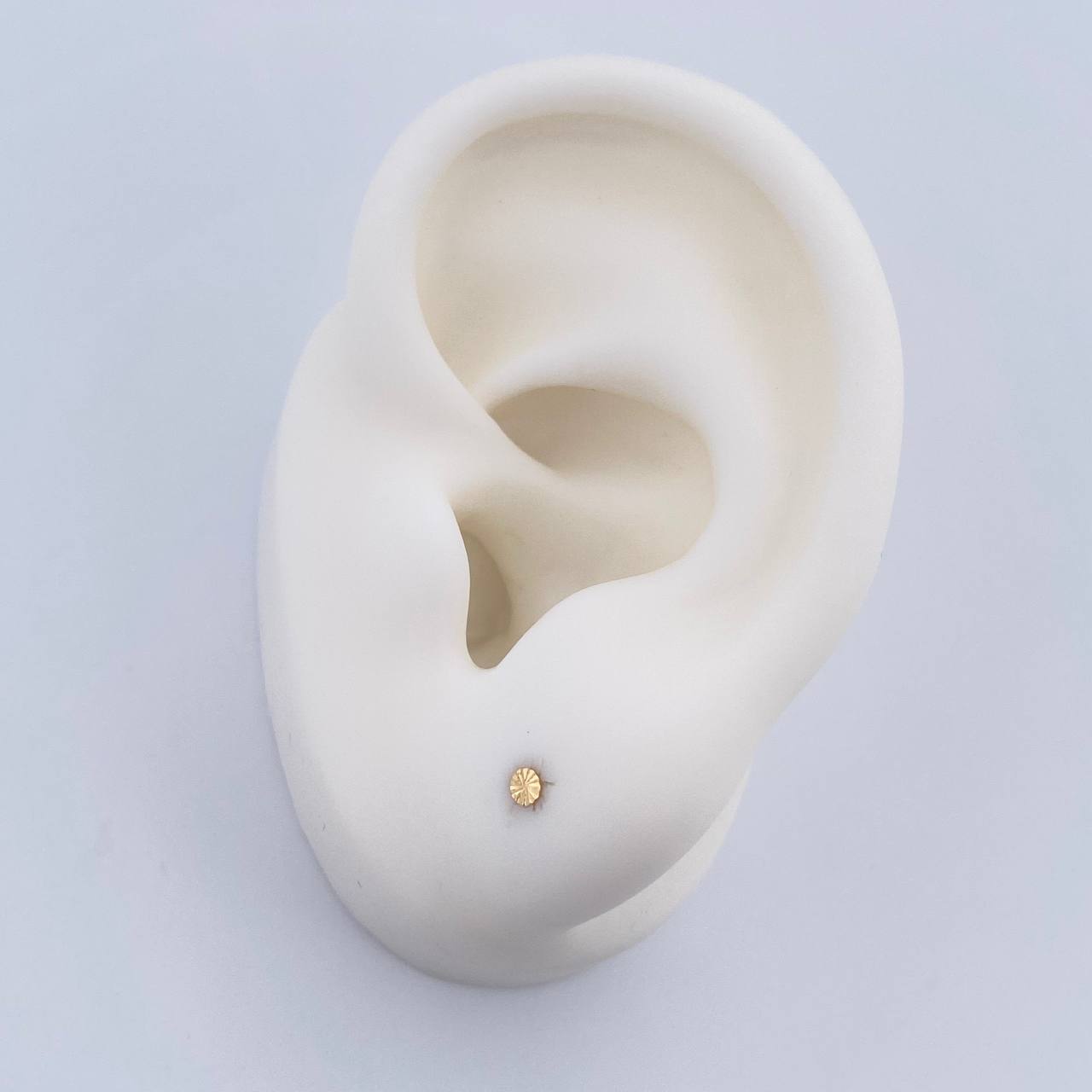 Flat Circle Stud Earrings 0.4gr / 18K Gold $