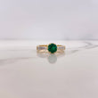 Ring Solitaire 3.35gr / Size 6 1/2 / Green and White Zircons Two 18K Yellow and White Golds &