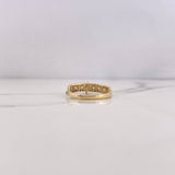 Ring Solitaire Hearts Line 2.45gr / Size 6 1/4 / Green Zircons White 18K Yellow Gold &