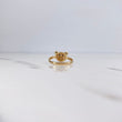 Bear Ring 1.95gr / Size 6 / Black and White Zircons 18K Yellow Gold &