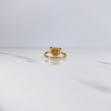 Bear Ring 1.95gr / Size 6 / Black and White Zircons 18K Yellow Gold &