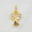Pendant Cross San Miguel 7.2g / 1 1/2 in Three Golds 18K