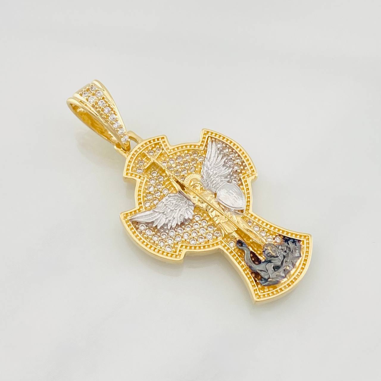 Pendant Cross San Miguel 7.2g / 1 1/2 in Three Golds 18K