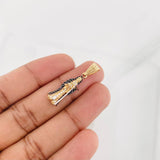 Pendant Santa Muerte 2.45g / 1 1/4 in Three Golds 18K