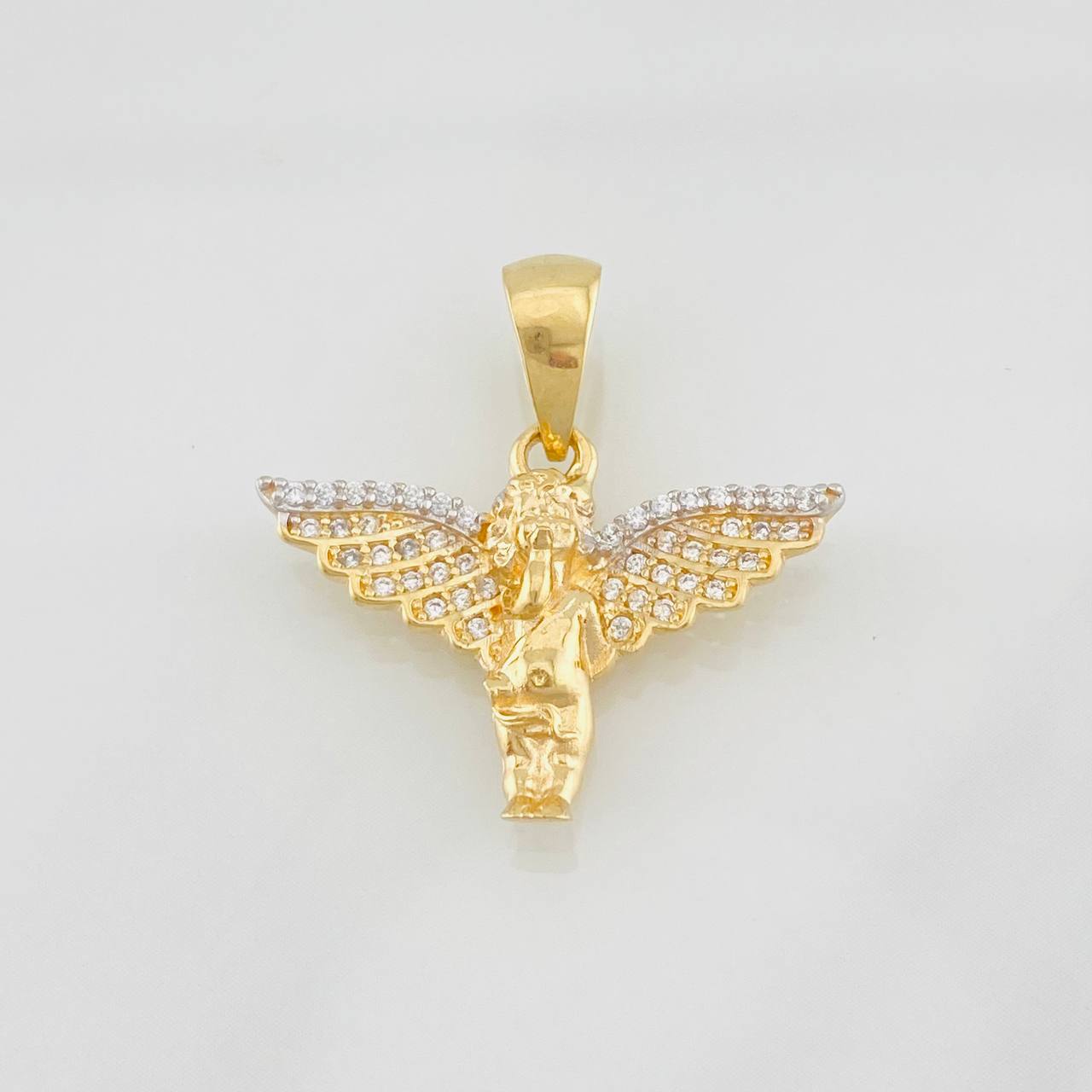 Dije Angel 2.9g / 1 in Dos Oros Amarillo Blanco 18K
