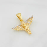Dije Angel 2.9g / 1 in Dos Oros Amarillo Blanco 18K