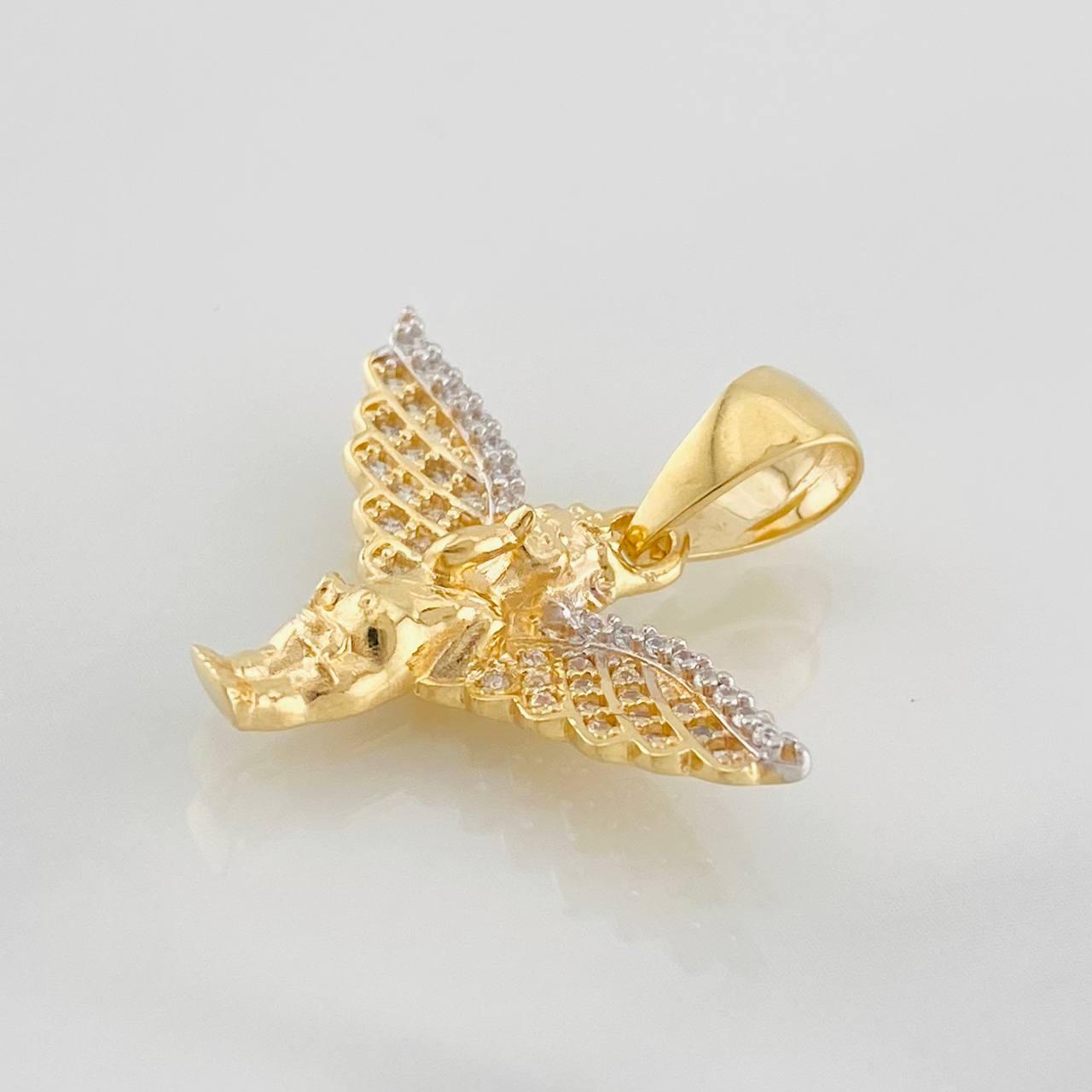 Dije Angel 2.9g / 1 in Dos Oros Amarillo Blanco 18K