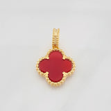 Dije Trebol Agata 5.15g / 1 1/4 in Oro Amarillo 18K