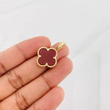 Dije Trebol Agata 5.15g / 1 1/4 in Oro Amarillo 18K