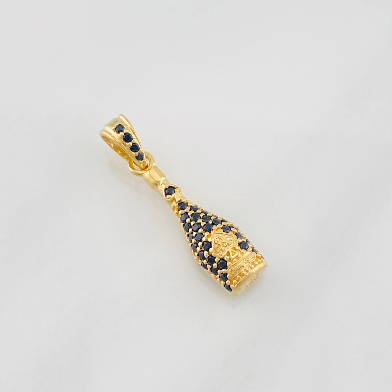 Dije Botella de Champagne 1.5g / 3/4 in Oro Amarillo 18K