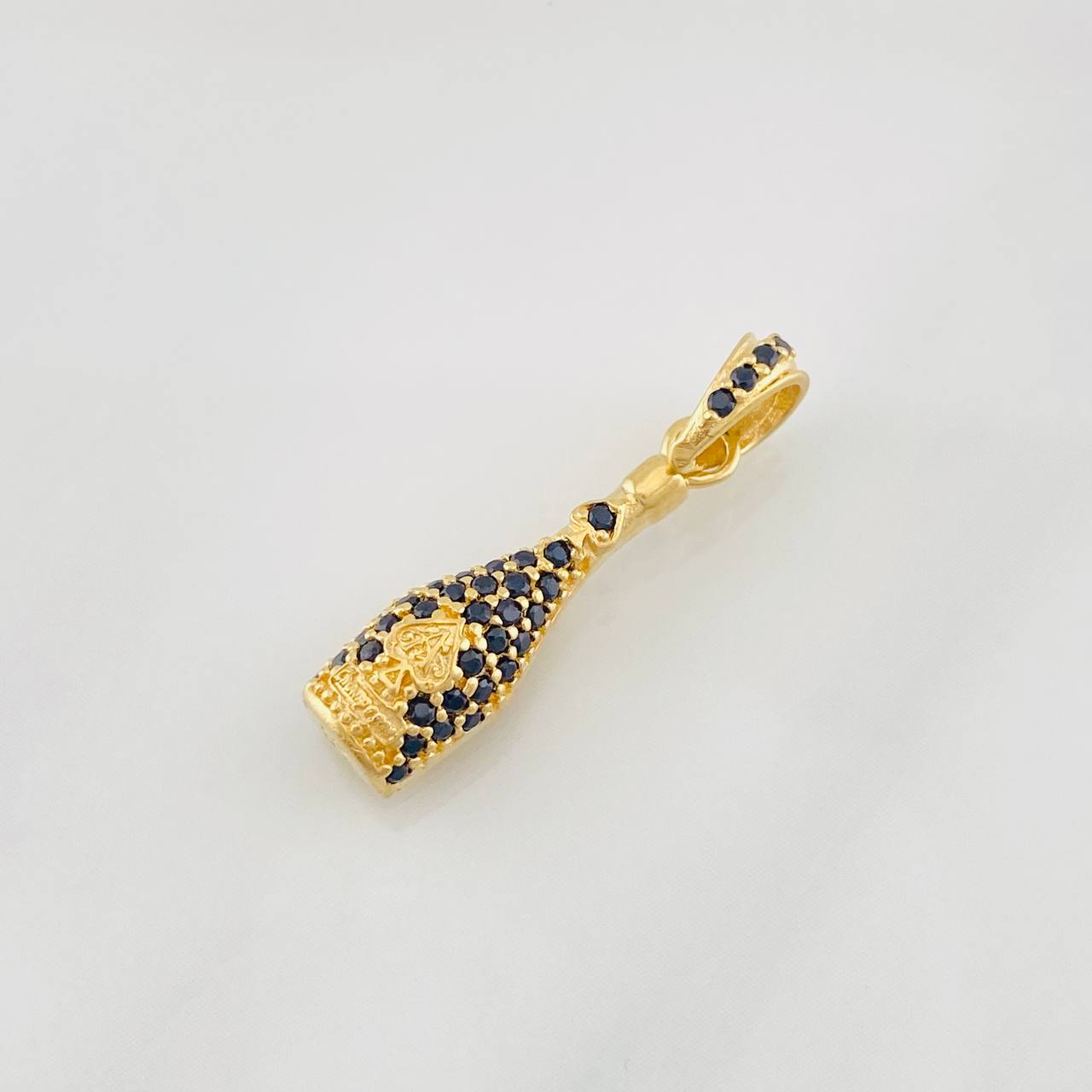 Dije Botella de Champagne 1.5g / 3/4 in Oro Amarillo 18K
