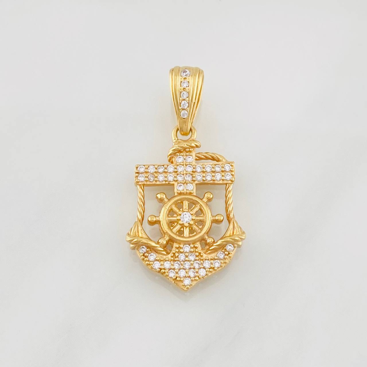 Dije Cruz Ancla 2.9g / 1 1/4 in Oro Amarillo 18K