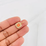 Dije Halo Cuadrado 2.1g / 1/2 in Oro Amarillo 18K