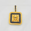 Dije Placa Calavera Espadas 8.95g / 1 1/2 in Dos Oros Negro Amarillo 18K