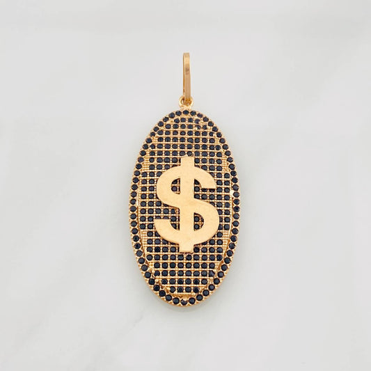 Pendant Plate Peso Sign 5.85g / 1 3/4 in Rose Gold 18K