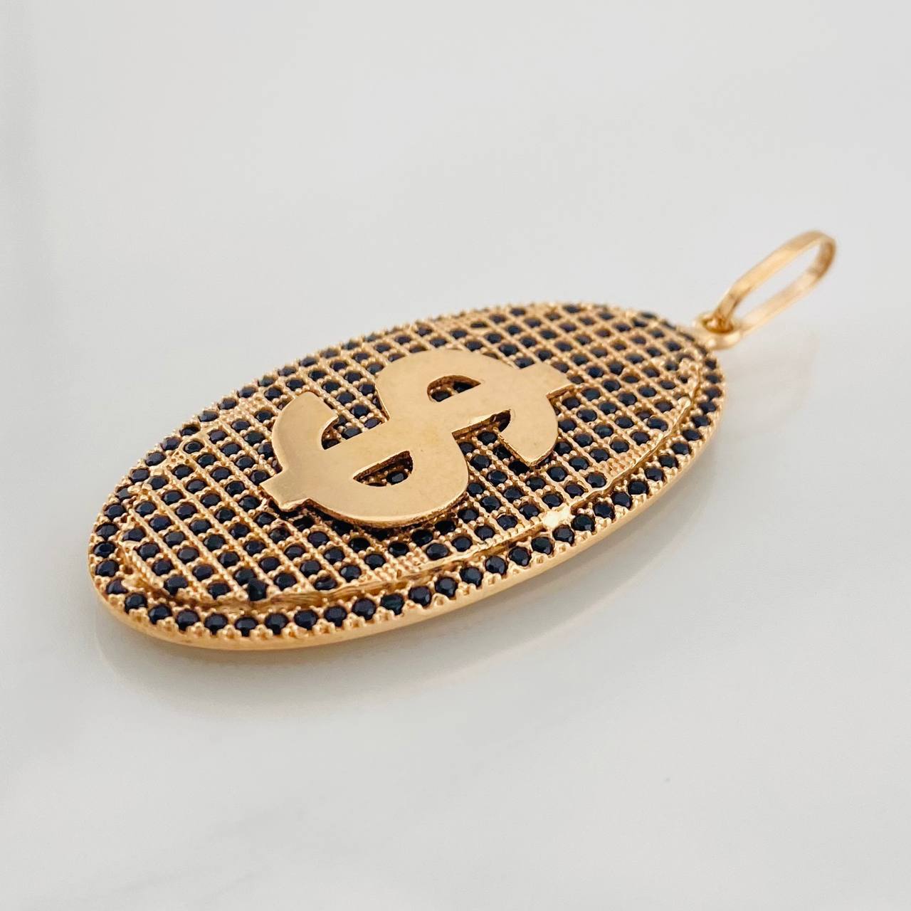 Dije Placa Signo Peso 5.85g / 1 3/4 in Oro Rosa 18K