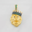 Dije Rey Leon 9.25g / 1 1/2 in Dos Oros Negro Amarillo 18K