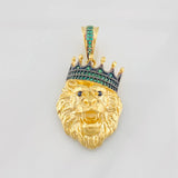 Dije Rey Leon 9.25g / 1 1/2 in Dos Oros Negro Amarillo 18K