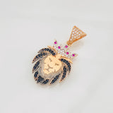 Dije Rey Leon 3.15g / 1 1/4 in Tres Oros 18K