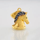 Dije Caballo 7.65g / 1 1/4 in Dos Oros Negro Amarillo 18K