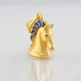 Dije Caballo 7.65g / 1 1/4 in Dos Oros Negro Amarillo 18K