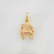 Pendant Horseshoe Horse 1.8g / 3/4 in Two-Tone Yellow Rose 18K