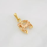 Pendant Horseshoe Horse 1.8g / 3/4 in Two-Tone Yellow Rose 18K