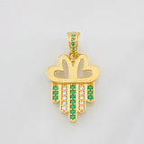 Dije Hamsa Corazones 3.1g / 1 in Oro Amarillo 18K