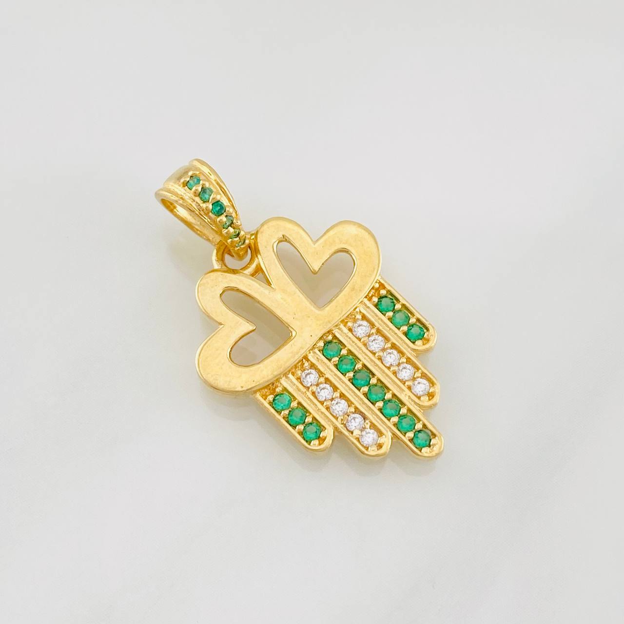 Dije Hamsa Corazones 3.1g / 1 in Oro Amarillo 18K