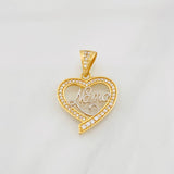 Dije Corazon Nana 3.25g / 1 in Dos Oros Amarillo Blanco 18K