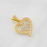 Dije Corazon Nana 3.25g / 1 in Dos Oros Amarillo Blanco 18K