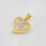Dije Corazon Nana 3.25g / 1 in Dos Oros Amarillo Blanco 18K