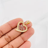 Dije Corazon Nana 3.25g / 1 in Dos Oros Amarillo Blanco 18K