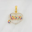 Dije Corazon Jesus 2.95g / 1 1/4 in Dos Oros Amarillo Blanco 18K