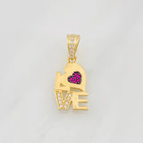 Dije Love Corazon 1.55g / 1 in Dos Oros Negro Amarillo 18K