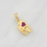 Dije Love Corazon 1.55g / 1 in Dos Oros Negro Amarillo 18K
