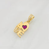Dije Love Corazon 1.55g / 1 in Dos Oros Negro Amarillo 18K