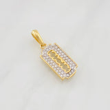Dije Cuchilla 1.75g / 1 in Dos Oros Amarillo Blanco 18K