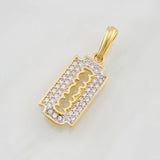 Dije Cuchilla 1.75g / 1 in Dos Oros Amarillo Blanco 18K