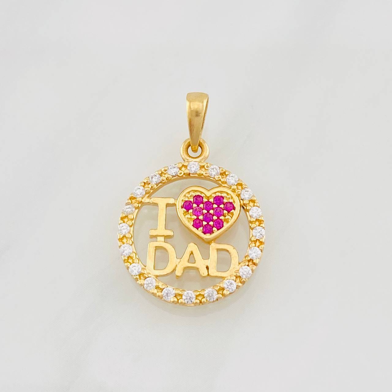 Dije I Love You Dad 2g / 3/4 in Oro Amarillo 18K