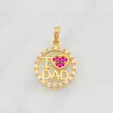 Dije I Love You Dad 2g / 3/4 in Oro Amarillo 18K